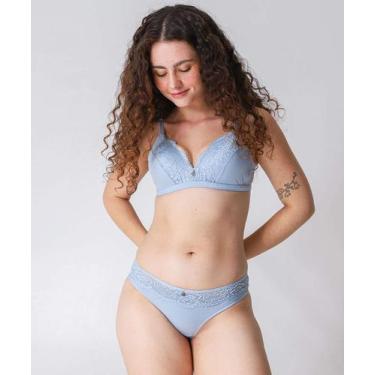 Imagem de Calcinha Biquíni Textura Recorte Renda Marisa Azul-71074, Azul, GG