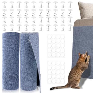 Imagem de COMNIC2pcs Protetor de móveis para gatos, 78,7 x 15,17 cm, tapete para arranhar gatos, protetor de sofá e sofá para gatos, garras autoadesivas, aparável, capa para arranhar gatos, tapete de parede