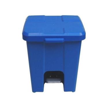 Imagem de Cesto Quadrado Com Pedal 15 Litros P15 Azul - jsn