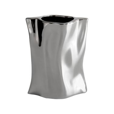 Imagem de Vaso de cerâmica moderno, criativo, chapeado à mão, arranjo de flores, decoração de mesa, sala de estar, decoração minimalista moderna, centros de mesa