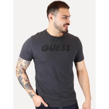Imagem de Camiseta Guess Masculina Silk Logo Fast Chumbo-Masculino