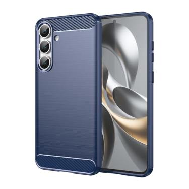 Imagem de Capa para Samsung Galaxy S25 FE Capa,Material de fibra de carbono,Macio antiderrapante,anti-óleo,Proteção total de capa de telefone compatível com Samsung Galaxy S25 FE-Blue