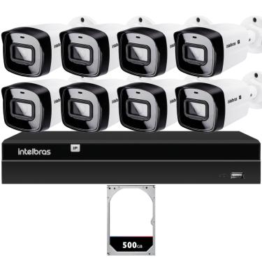 Imagem de Kit 8 Câmeras IP Vipc 1230B Intelbras NVD 1408P HD 500GB
