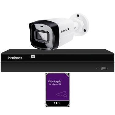 Imagem de Kit 1 Câmera IP Vipc 1230B Intelbras NVD 1404P HD 1TB Purple