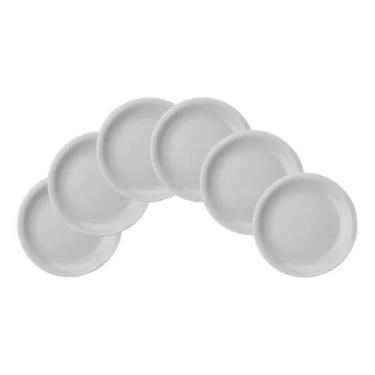 Imagem de Jogo de 6 Pratos Brancos para Sobremesas - Porcelana Schmidt