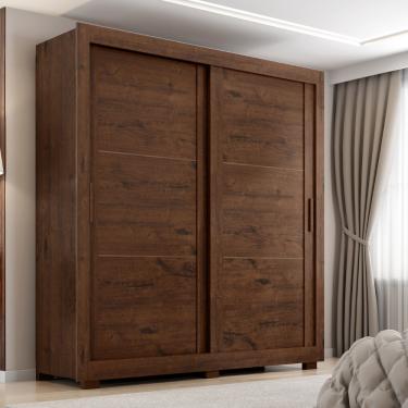 Imagem de Guarda Roupa Casal com Pés 2 Portas de Correr Titanium Zanzini - Jacaranda