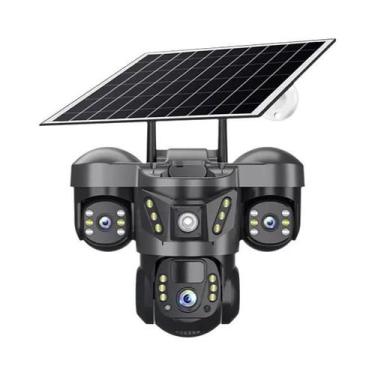 Imagem de Câmera Solar Externa De 15MP Com Zoom 10X, 4G WIFI, PTZ, Lente Tripla,