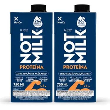 Imagem de Kit 2 Bebida Vegetal 26g Proteína NOTMILK S/ Gluten 750ml - NotCo
