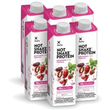 Imagem de Kit 6 Suplemento NOT SHAKE Protein 16g Morango Tâmara 250ml - NotCo