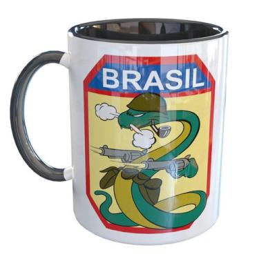 Imagem de Caneca Porcelana Feb Cobras Fumantes - Pense Canecas, Preto