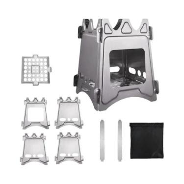 Imagem de Fogão De Camping Portátil Leve Em Aço Inoxidável Dobrável Para Viagens