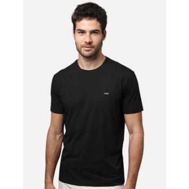 Imagem de Camiseta Calvin Klein Jeans Masculina Egyptian Cotton Rubber Patch Preta-Masculino