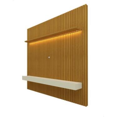 Imagem de Conjunto Painel Home Suspenso para TV Até 75 Ripado Serena - Lacamel