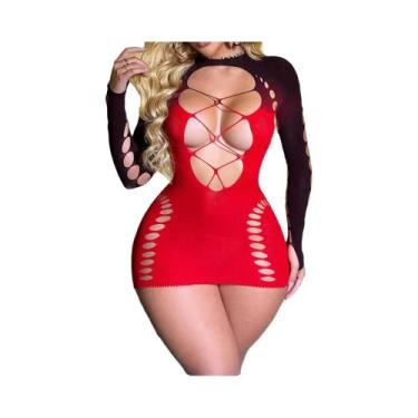 Imagem de Vestido Sexy De Rede Para Mulheres plus Size, Vestido Midi Transparent