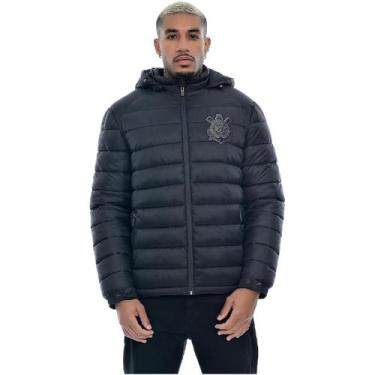 Imagem de Jaqueta Corinthians Puffer Com Capuz Removível Masculino - Coimbra Lic
