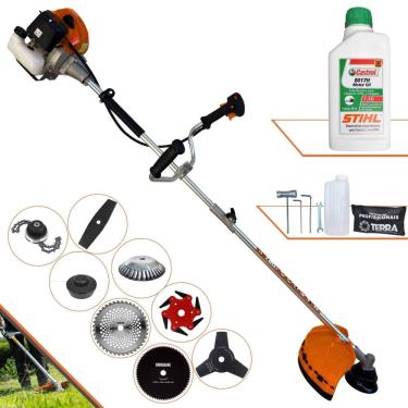 Imagem de Roçadeira Terra GRHB-430 Bipartida 43cc 1,7HP Com Carretel + Facas 2 Pontas, 3 Pontas, 6 Pontas, 40 Dentes, 80 Dentes, Trimmer, Escova + ÓLEO STIHL
