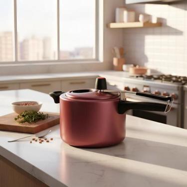 Imagem de Panela De Pressão Antiaderente Mta 4,5 Litros Com Visor De Vidro Tempe