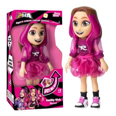 Imagem de Boneca Emilly Vick Dos Rosa Youtuber Infantil Com Falas 25Cm