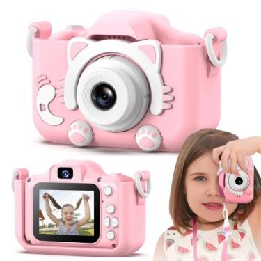 Imagem de Câmera Digital Infantil Gatinho Rosa Máquina Fotográfica Infantil com Tela LCD Fotos e...
