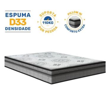 Imagem de Colchão de Espuma D33 Pillow In Ortopédico Anjos Ortosleep Casal 138cm