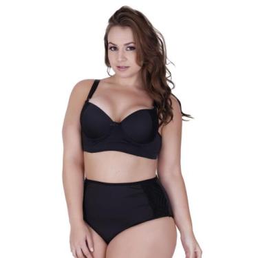 Imagem de Conjunto Lingerie Plus Size Calcinha Cós Alto Sutiã com Bojão-c7 CONJU