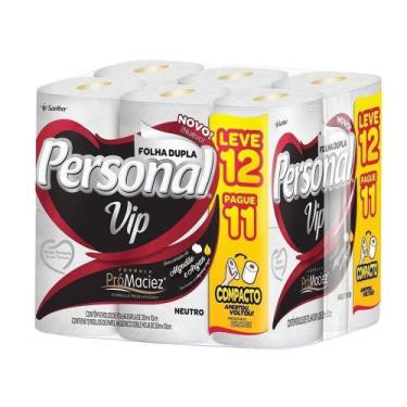 Imagem de Papel Higiênico Personal Folha Dupla Vip 30m Embalagem com 12 Unidades
