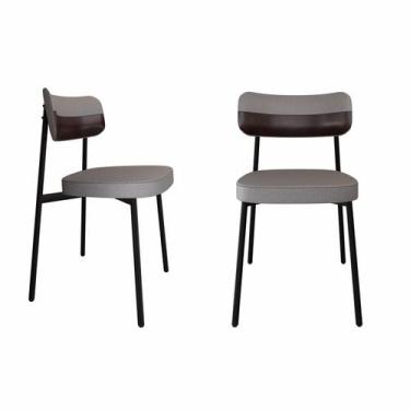 Imagem de Cadeira Alloa Fixa com 4 Pés 500 x 447 x 838 mm com 2 Unidades Cinza/C