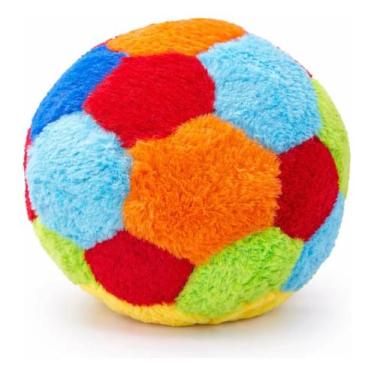 Imagem de Bola De Pelúcia Infantil Bebê Macia Colorida Futebol - BBR Toys