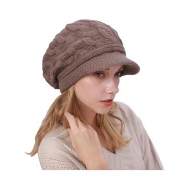 Imagem de Gorro De Lã Quente E Grosso Com Ponto Trançado, Pelúcia, Proteção Cont