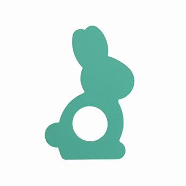 Imagem de 6 Argolas Para Guardanapo Do Coelhinho/Páscoa -Toque 3D Cor: Azul Tiffany