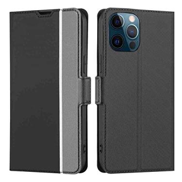 Imagem de MojieRy Estojo Fólio de Capa de Telefone for ALCATEL 3L 2020, Couro PU Premium Capa Slim Fit for 3L 2020, 2 slots de cartão, capa da moda, Preto