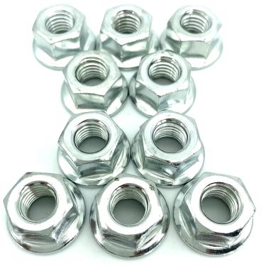 Imagem de YMHYJY 10 Novas Porcas de Barra Guia 13 mm, Substitui Husqvarna Jonsered Redmax Echo, Motosserra, Aço Inoxidável, Risco Grosso, Risco Fino