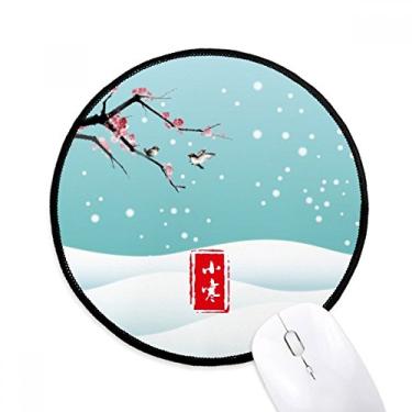 Imagem de DIYthinker Tapete de mouse circular pequeno frio vinte e quatro termo solar desktop escritório tapete redondo para computador