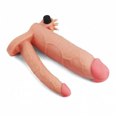 Imagem de Capa Peniana 22cm e Anel Companheiro Extensora Capsula Vibratória Dupla