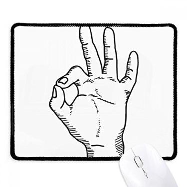 Imagem de Tapete de borracha para jogos com padrão de gesto OK e bordas costuradas