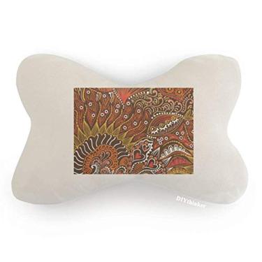 Imagem de DIYthinker Almofada de apoio de cabeça para decoração de pescoço com estampa abstrata de peixes vermelhos