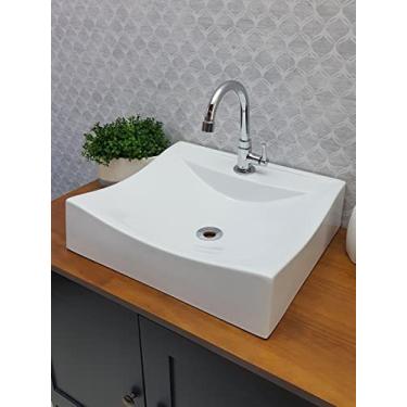 Imagem de Cuba Azaleia Banheiro De Apoio Luxo 45x40cm Casa Laura Decor