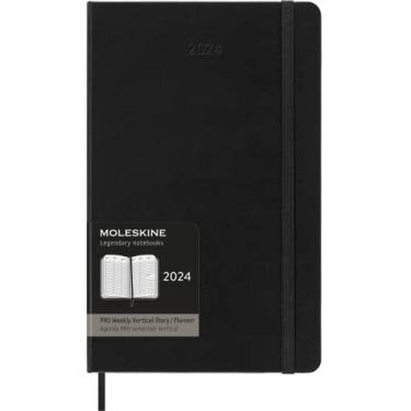 Imagem de Moleskine PRO 12 Month 2024 Weekly Vertical Planner, Hard Cover, Large (5" x 8.25"), Black