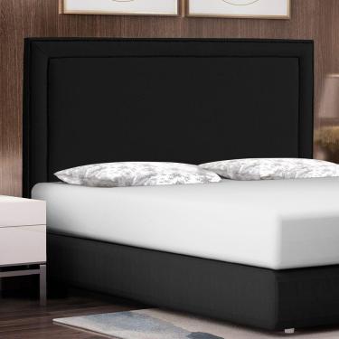 Imagem de Cabeceira Cama Box Casal Queen Size Maísa 160cm Com Frame Veludo Preto - Abmaza
