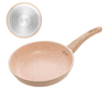 Imagem de Frigideira de Indução Revestimento Antiaderente Cerâmica 20cm Bege - Lyor