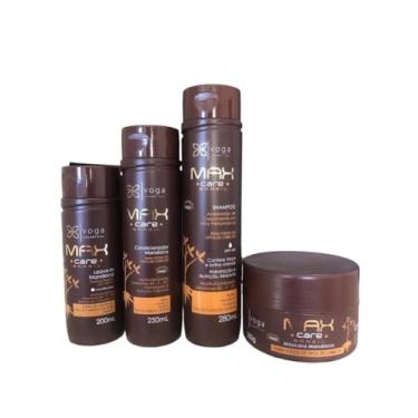 Imagem de Kit Shampoo Condicionador Mascara Leave-in Mandioca Max Care Brasil Voga