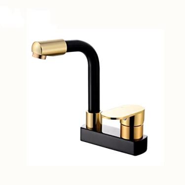 Imagem de Bacia de alumínio Space hTorneira de água quente e fria Deck de três furos com dois furos iInstallation 360 Torneira para lavatório giratória Splash,A