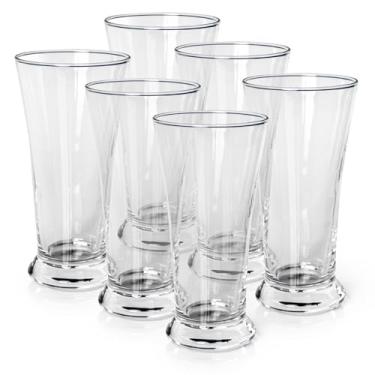 Imagem de GOURMET MIX Jogo de Copos para Cerveja em Vidro 300ml Conjunto 6 Peças Premium Transparente Design Moderno e Sofisticado