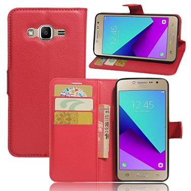 Imagem de Capa para Samsung Galaxy J2 Prime, carteira com suporte de couro PU, capa flip para Samsung Galaxy J2 Prime, capa de proteção de telefone estilo empresarial, capa com [compartimentos para dinheiro e