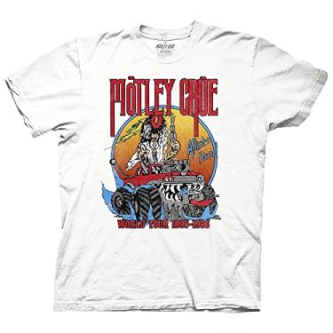 Imagem de Camiseta masculina Motley Crue Rock - Motley Crue Classic Rock Vintage - Nikki Sixx, Vince Neil, Tommy Lee, Branco, XG
