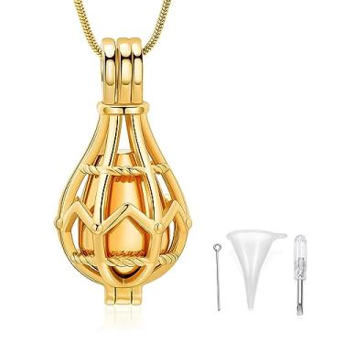 Imagem de Lembrança a céu aberto urna em forma de lágrima medalhão cinzas colar memorial joias de cremação joias funerárias suporte de cinzas, Aço inoxidável, Sem Pedra Preciosa