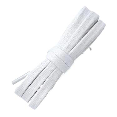Imagem de Cadarços De Algodão Encerado Plano Masculino Feminino Tênis Esporte Casual Tênis De Basquete Cadarços(Color:White,Size:120cm)