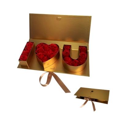 Imagem de BBJ WRAPS Love U Caixa de flores vazia em forma de carta embalagem floral preenchível chocolate morango embalagem caixas de papelão, dia dos namorados, aniversário, dia das mães, 45,7 cm x 19,6 cm x