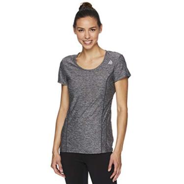 Imagem de Reebok Womens Reversed Marled Basic T-Shirt, Black, X-Small