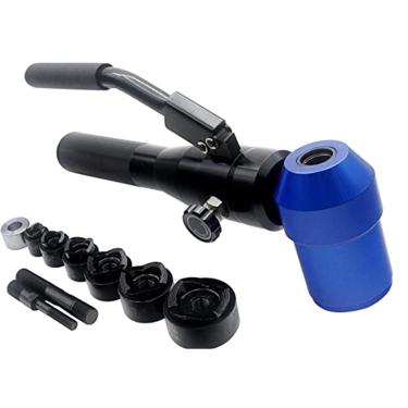 Imagem de Conjunto de cortador de furo de conduíte elétrico giratório, conjunto de cortador de furo de conduíte elétrico Kit de ferramentas KO Perfurador de folha de metal, matrizes de punção para cor